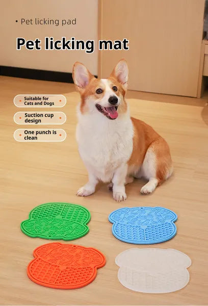 Soothing Lick Mat for Dogs & Cats – Slow Feeder with Suction Base
