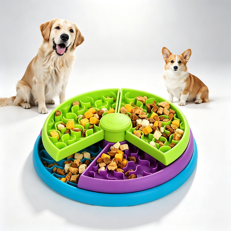 3-in-1 Interactive Slow Feeder Puzzle Bowl for Dogs