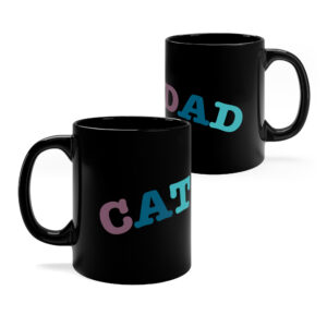 Cat Dad Black Mug 15oz - 11oz Personalized Mug for Cat Dad
