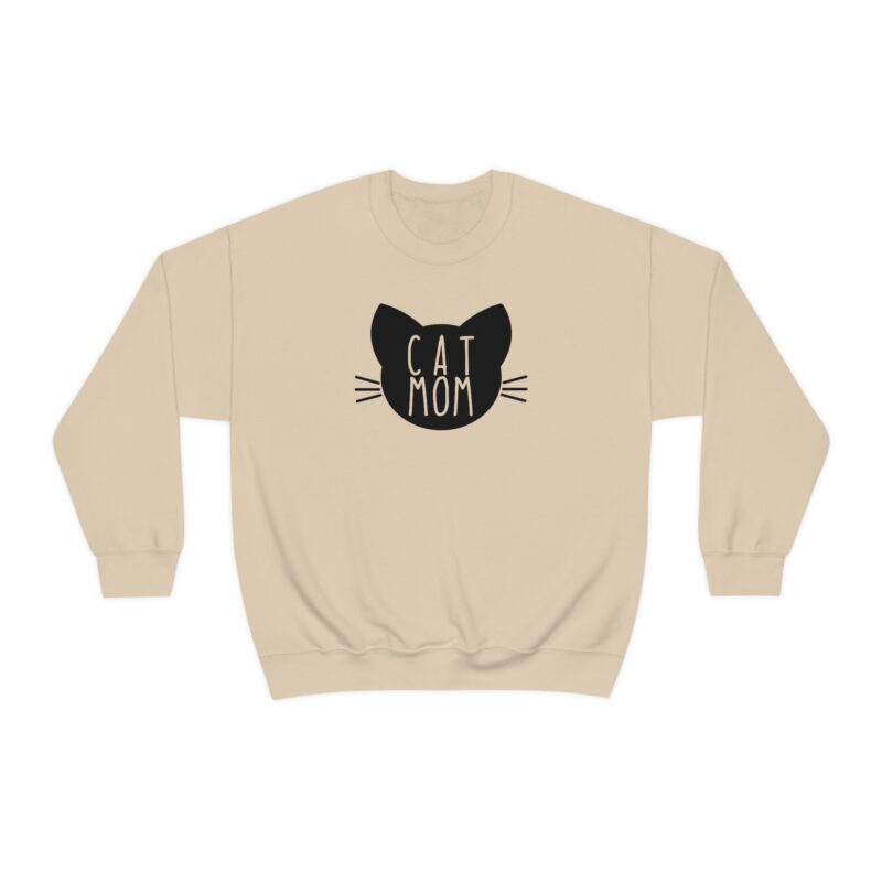 Cat Mom Head sweatshirt - Cat Mom heavy crewneck unisex sweater