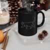 Cat single line 11oz black mug - Cat Coffee cup for car lovers - Gifts for cat lovers