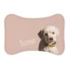 Custom Pet Portrait Bone Shape Food Mat | Personalized Dog Feeding Mat Using Pet Photo.