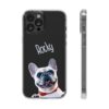 Custom Pet Portrait clear phone case. Personalized iPhone and Samsung Cases with portrait made from your favorite pet photo.