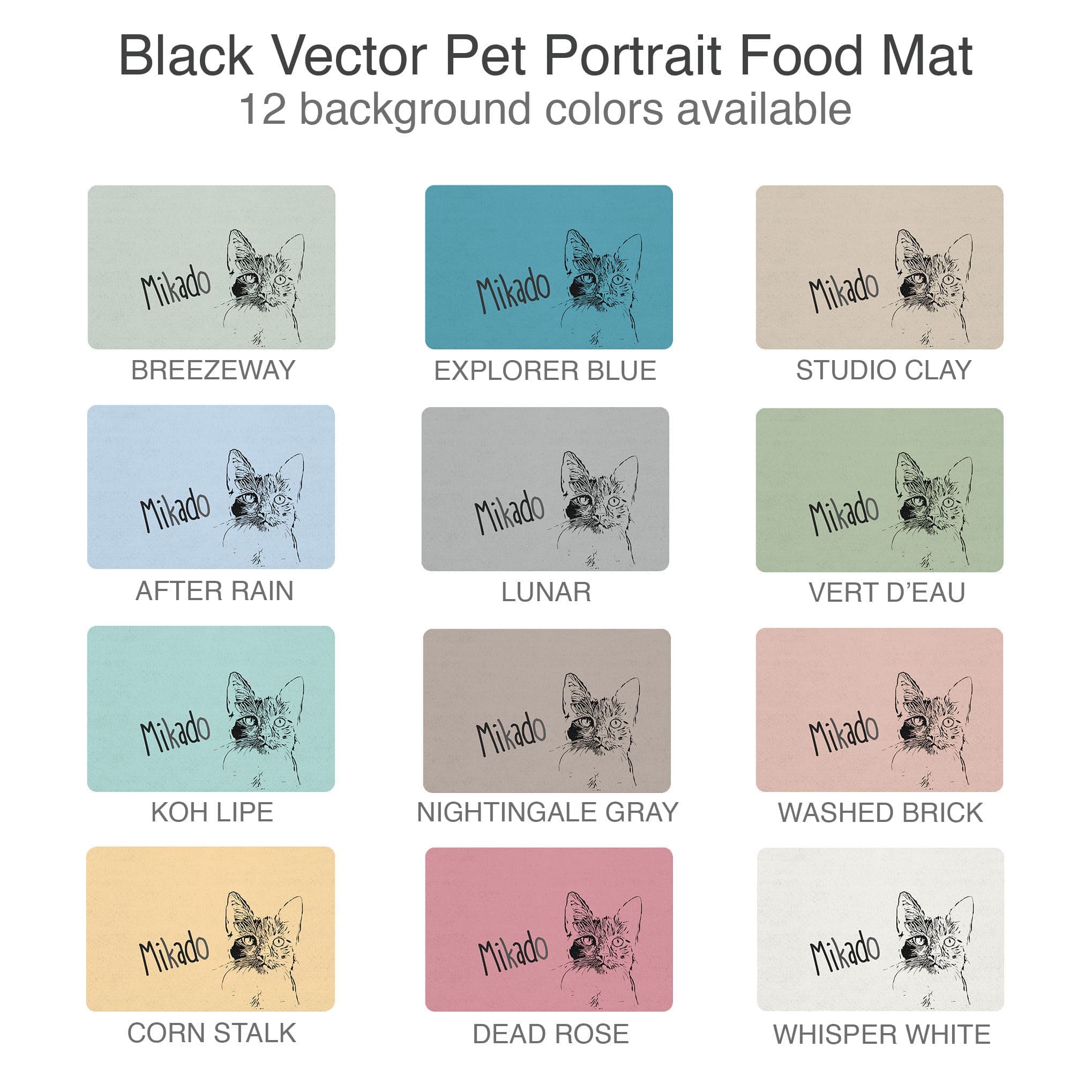 Custom Pet Portrait Food Mat