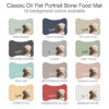 Custom Pet Portrait Bone Shape Food Mat | Personalized Dog Feeding Mat Using Pet Photo.