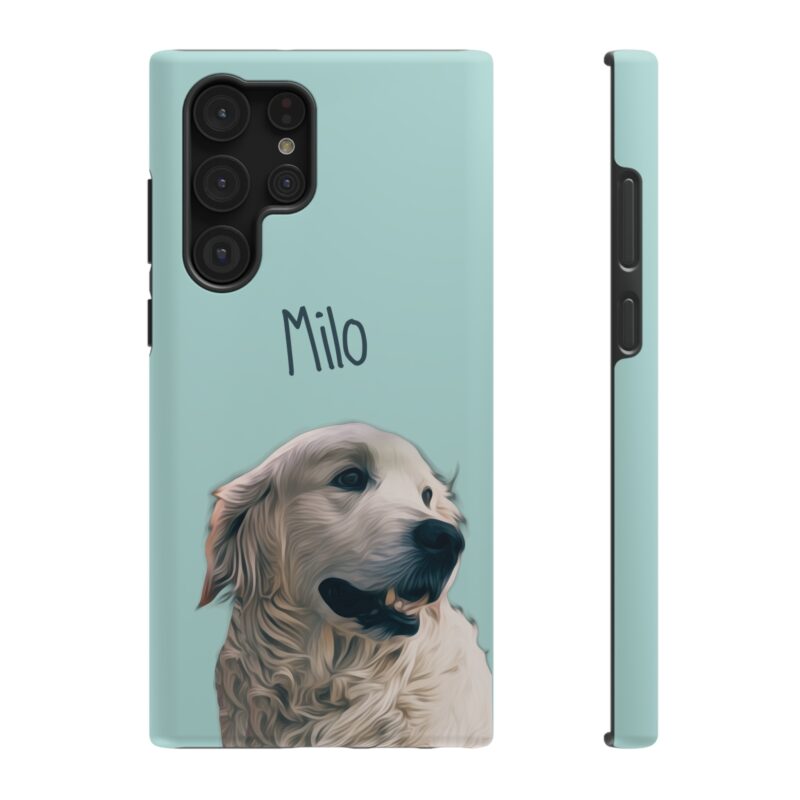 Custom Pet Portrait Impact-resistant phone case. Personalized iPhone and Samsung Cases with classic oil portrait made from your favorite pet photo.