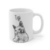 Custom Pet Mug | Cat | Dog Portrait Digital Artwork + Name | White Coffee Mug Personalized