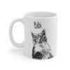 Custom Pet Mug | Cat | Dog Portrait Digital Artwork + Name | White Coffee Mug Personalized