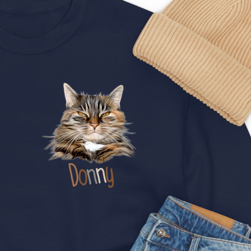 Custom Pet Portrait Sweatshirt | Cat | Dog Custom Portrait + Name | T-shirt Sweater Personalized