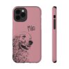 Custom Pet Portrait Impact-resistant phone case. Personalized iPhone and Samsung Cases with black vector artwork portrait made from your favorite pet photo.