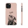 Custom Pet Portrait Slim phone case. Personalized iPhone and Samsung Cases with vector portrait made from your favorite pet photo.