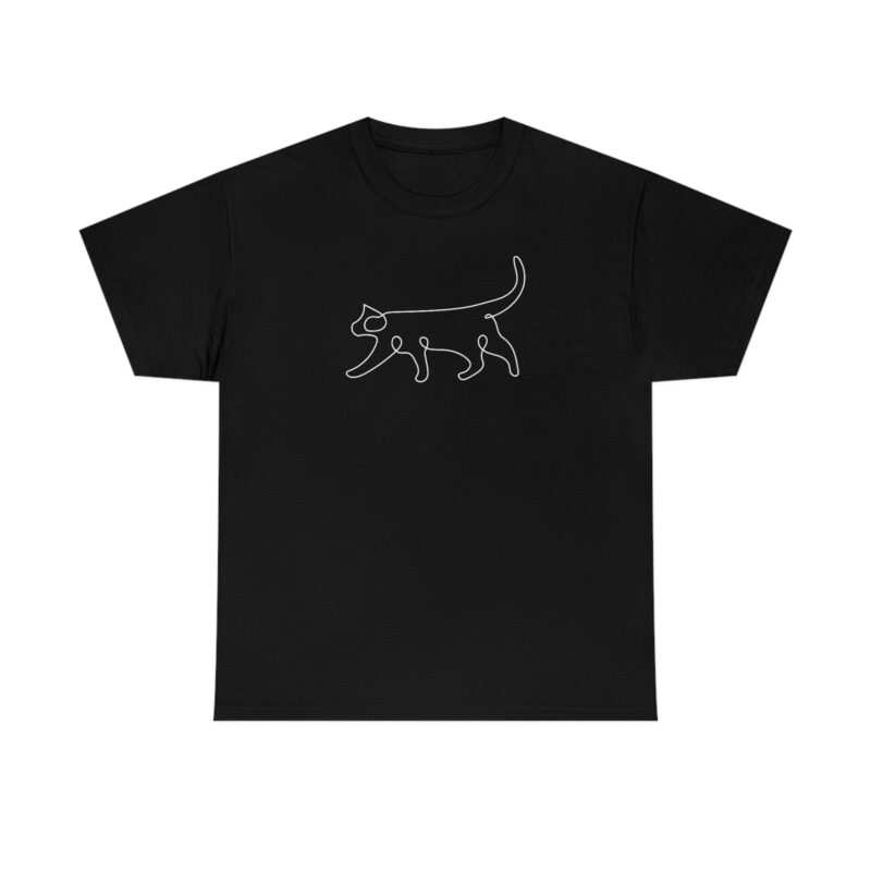 Cat One Line T-shirt | Pet One Line Drawing Cotton Shirt - Pet Lover T-shirt.