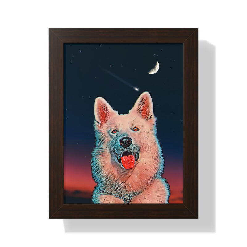 Custom Pet Portrait Framed Poster - Dog Portraits Painting Poster - Pet lover Gifts - Personalized cat and dog portrait from photo.