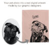 Custom Pet Portrait Plush Blanket | Personalized Dog - Cat Blanket + Name. Custom Pet Portrait using your Pet Photo.